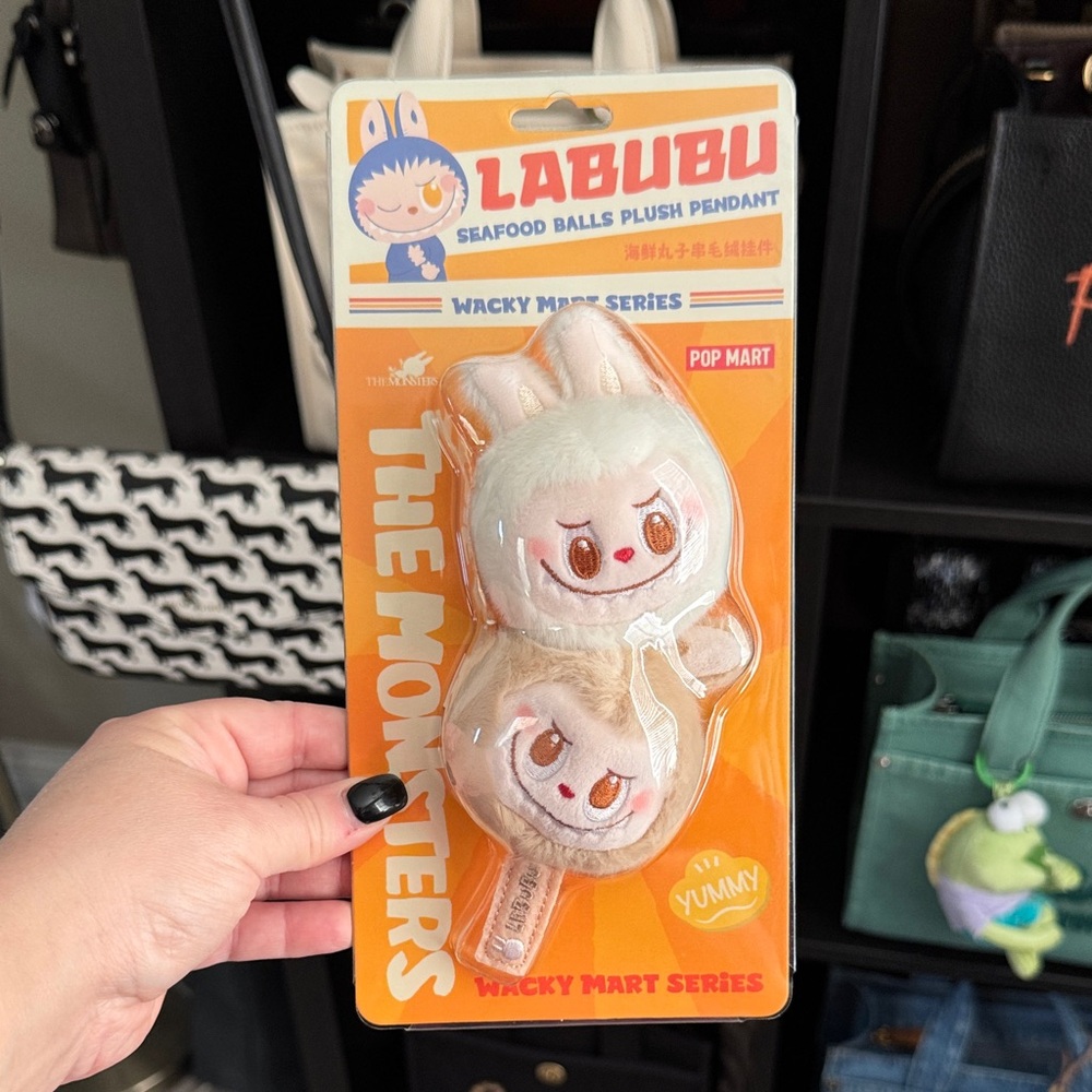 Authentic POP MART Wacky Mart Labubu Seafood Balls Plush Charm, NEW